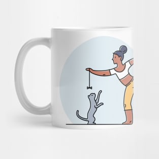 YOGA WITH CAT ILLUSTRATION Mug